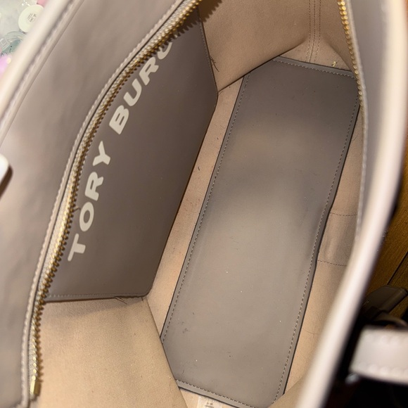 Tory Burch Tan and Black Tote Bag with Monogram Pattern - Picture 8 of 9